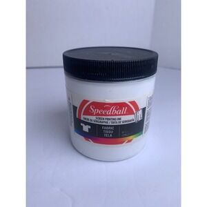 Speedball White Fabric Screen Printing Ink 8oz Water-Based Opaque New
